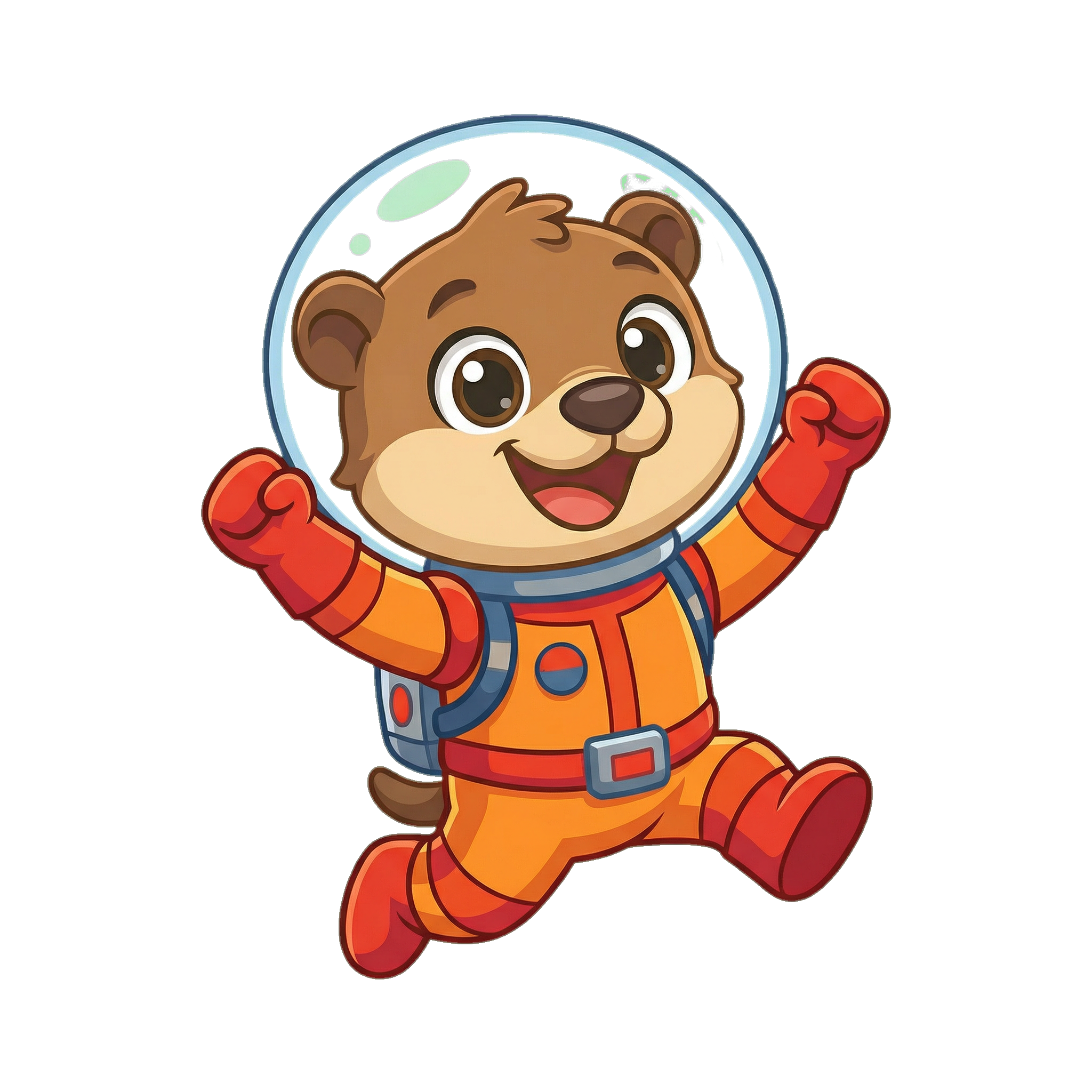 Celebrating bear mascot